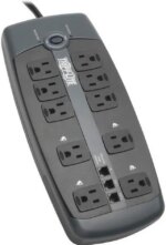 TRIPP LITE TLP1008TEL 8 Feet 10 + TEL Outlets 2395 Joules Protect It! Surge Suppressor