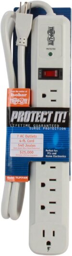 TRIPP LITE TLP74R 4.0 Feet 7 Outlets 1080 Joules Surge Suppressor