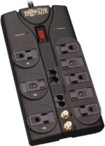 TRIPP LITE TLP810NET 10 Feet 8 Outlets 3240 Joules 8 Outlets 3240 Joules 10 Feet Cord with Tel / DSL / Coax Protect It! Surge Suppressor