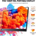 UPERFECT Portable Monitor 15.6 inch, 1080P FHD USB-C Portable Laptop Monitor HDMI Travel Monitor w/VESA & Smart Case, Matte IPS Display Eye Care