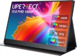 UPERFECT Portable Monitor 15.6 inch, 1080P FHD USB-C Portable Laptop Monitor HDMI Travel Monitor w/VESA & Smart Case, Matte IPS Display Eye Care