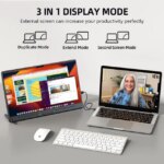 UPERFECT Portable Monitor 15.6 inch, 1080P FHD USB-C Portable Laptop Monitor HDMI Travel Monitor w/VESA & Smart Case, Matte IPS Display Eye Care