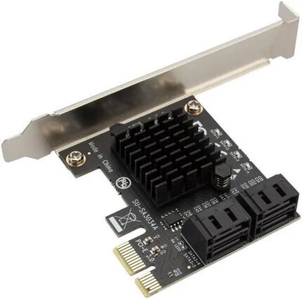 Weastlinks PCIe to 4 Ports SATA 3 III 3.0 6 Gbps SSD Adapter PCI-e PCI Express x1 Controller Board Expansion Card Support x4 x6 x8 x16