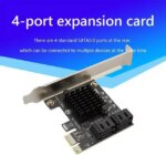 Weastlinks PCIe to 4 Ports SATA 3 III 3.0 6 Gbps SSD Adapter PCI-e PCI Express x1 Controller Board Expansion Card Support x4 x6 x8 x16