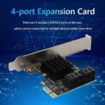 Weastlinks PCIe to 4 Ports SATA 3 III 3.0 6 Gbps SSD Adapter PCI-e PCI Express x1 Controller Board Expansion Card Support x4 x6 x8 x16