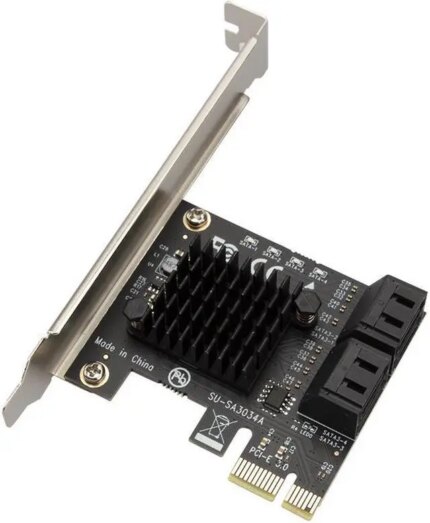 Weastlinks PCIe to 4 Ports SATA 3 III 3.0 6 Gbps SSD Adapter PCI-e PCI Express x1 Controller Board Expansion Card Support x4 x6 x8 x16