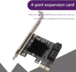 Weastlinks PCIe to 4 Ports SATA 3 III 3.0 6 Gbps SSD Adapter PCI-e PCI Express x1 Controller Board Expansion Card Support x4 x6 x8 x16