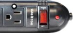 WELTRON 10ft Power Cord 6-Outlet Surge Protector Power Strip Black WSP600PLF10BK