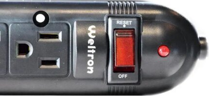 WELTRON 10ft Power Cord 6-Outlet Surge Protector Power Strip Black WSP600PLF10BK