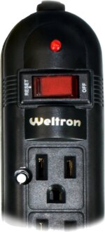 WELTRON 10ft Power Cord 6-Outlet Surge Protector Power Strip Black WSP600PLF10BK
