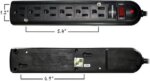 Weltron 6-Outlet Surge Protector Power Strip WSP-600PLF-15BK