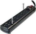 Weltron 6-Outlet Surge Protector Power Strip WSP-600PLF-15BK