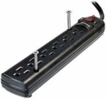 Weltron 6-Outlet Surge Protector Power Strip WSP-600PLF-15BK