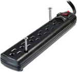 Weltron 6-Outlet Surge Protector Power Strip WSP-600PLF-15BK