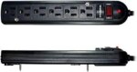 Weltron 6-Outlet Surge Protector Power Strip WSP-600PLF-15BK