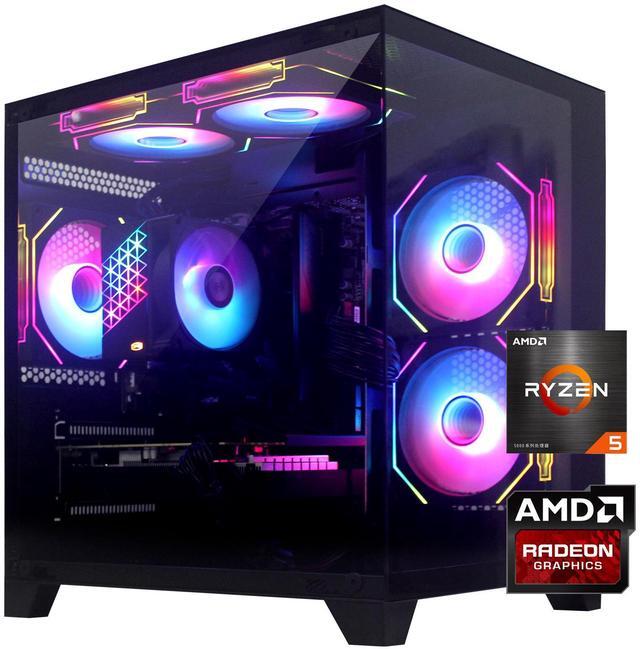 YLZKIX Gaming PC,AMD Ryzen 5 5600 3.5GHz(up to 4.4GHz), Radeon RX 6600 8GB Desktop Computer, 1TB NVMe SSD, 16GB DDR4 3200MHz, ,550W PSU,USB